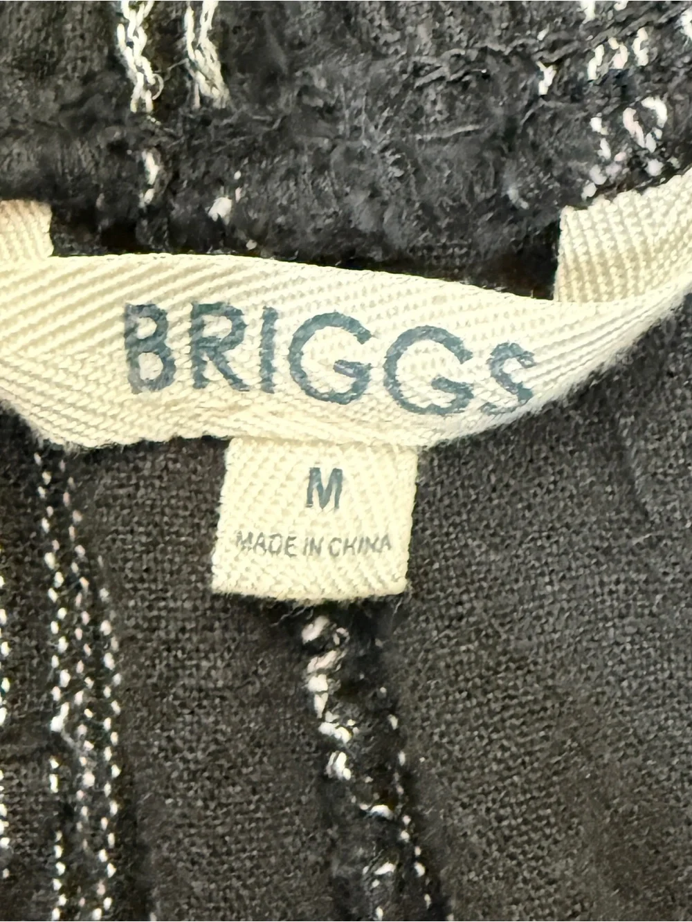 Briggs New York Black & White Striped High-Waist Drawstring Shorts Size M